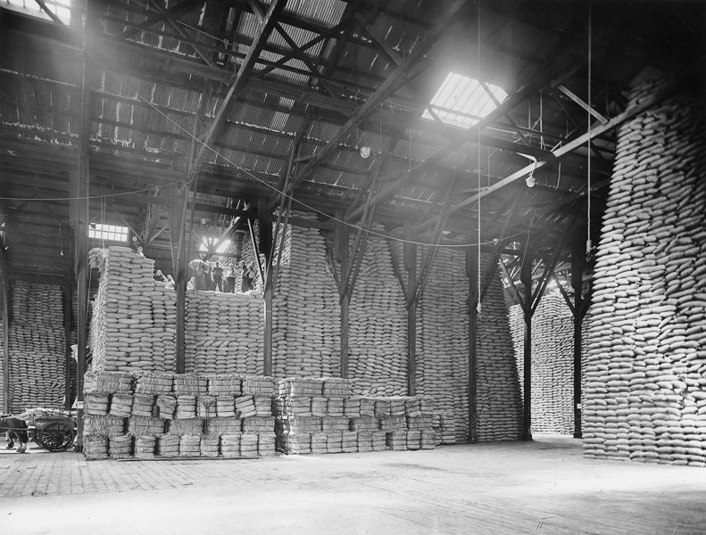 Raw sugar store, circa 1930s