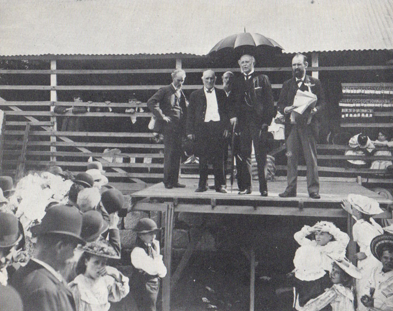 Sir Edward Knox addressing employees at the Pyrmont Refinery picnic 1894