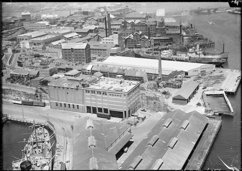 Industrialisation of Pyrmont Point in the late 1920s, in Kent, M, Further collection of negatives, chiefly aerial views of Sydney ca 1930-1970